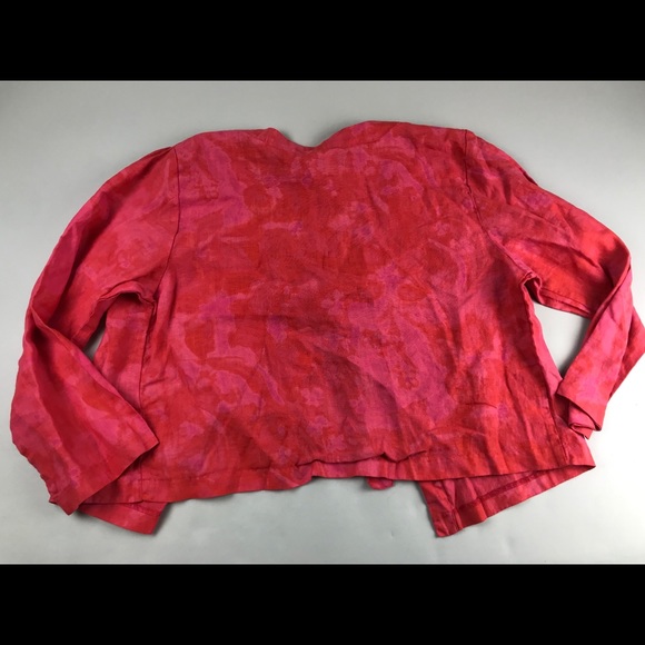 Habitat Red Pink Crop Tie Front Open Cardigan M - Picture 5 of 7